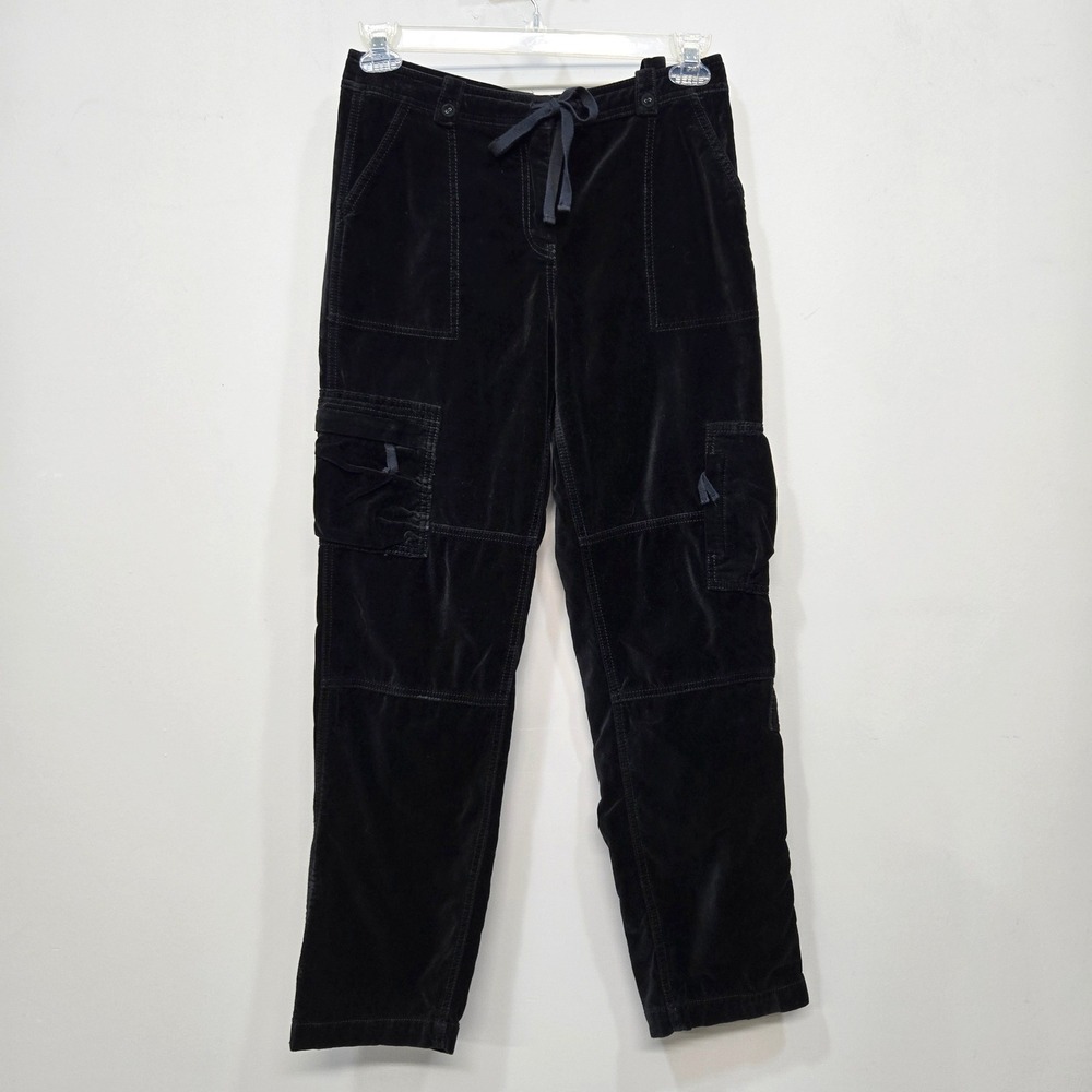Sundance Nightfall Cargo Pants Womens 4 Black Velvet Cotton Utility Y2K Grunge
